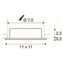 SLV ceiling recessed luminaire NEW TRIA® 75 XL square GU10 IP20, aluminium