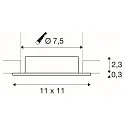 SLV recessed ceiling ring NEW TRIA® 75 XL square, black
