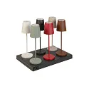 SLV battery table lamp VINOLINA TWO 3-CCT 3-fold, CCT Switch, with touch dimmer, conical, with charging station IP65