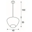 pendant luminaire PANTILO CONVEX 40 E27 IP20, chrome