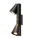 SLV outdoor wall luminaire T-TUBE DOUBLE with sensor GU10 IP44, black, lacquered dimmable