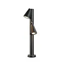 SLV outdoor floor lamp T-TUBE 70 POLE DOUBLE with sensor GU10, black dimmable