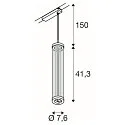 SLV 1-phase pendant luminaire QUIMERA PHASE cylindrical IP20, brass dimmable