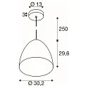 SLV pendant luminaire PARA CONE 20 E27 IP20, dimmable