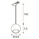 SLV 1-phase pendant luminaire LIGHT EYE® 90 GU10 IP20, black dimmable
