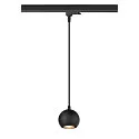 3-phase pendant luminaire LIGHT EYE® 90 down, ball shaped GU10 IP20, black matt dimmable