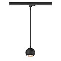 3-phase pendant luminaire LIGHT EYE® 90 down, ball shaped GU10 IP20, black matt dimmable