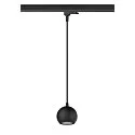 3-phase pendant luminaire LIGHT EYE® 90 down, ball shaped GU10 IP20, black matt dimmable