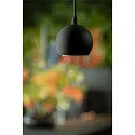3-phase pendant luminaire LIGHT EYE® 90 down, ball shaped GU10 IP20, black matt dimmable