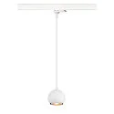 3-phase pendant luminaire LIGHT EYE® 90 down, ball shaped GU10 IP20, white matt dimmable