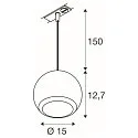 SLV 1-phase pendant luminaire LIGHT EYE® 150 GU10 IP20, white dimmable
