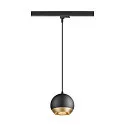 SLV 3-phase pendant luminaire LIGHT EYE® 150 down, ball shaped GU10 IP20, black matt dimmable