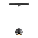 SLV 3-phase pendant luminaire LIGHT EYE® 150 down, ball shaped GU10 IP20, black matt dimmable