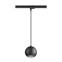 SLV 3-phase pendant luminaire LIGHT EYE® 150 down, ball shaped GU10 IP20, black matt dimmable