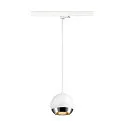 3-phase pendant luminaire LIGHT EYE® 150 down, ball shaped GU10 IP20, white matt dimmable