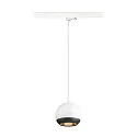 3-phase pendant luminaire LIGHT EYE® 150 down, ball shaped GU10 IP20, white matt dimmable