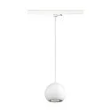 3-phase pendant luminaire LIGHT EYE® 150 down, ball shaped GU10 IP20, white matt dimmable