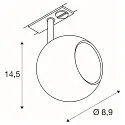 1-phase spot LIGHT EYE® 90 swivelling, rotatable GU10 IP20