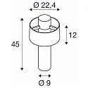 SLV socket luminaire PHOTONI CYL POLE 45 cylindrical, impact resistant E27 IP65, rust dimmable