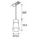 SLV 1-phase pendant luminaire PURI 2.0 - CONE conical GU10 IP20, grey dimmable
