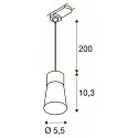 SLV 3-phase pendant luminaire PURI 2.0 - CONE conical GU10 IP20, white dimmable