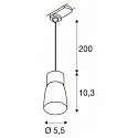 SLV 3-phase pendant luminaire PURI 2.0 - DOME half round GU10 IP20, black dimmable