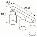 SLV wall and ceiling luminaire PURI 2.0 - TUBE 3 flames, long GU10 IP20, white dimmable