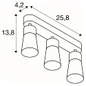 SLV wall and ceiling luminaire PURI 2.0 - CONE 3 flames, long GU10 IP20, white dimmable