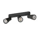 SLV wall and ceiling luminaire PURI 2.0 - DOME 3 flames, long GU10 IP20, black dimmable