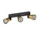 SLV wall and ceiling luminaire PURI 2.0 - DOME 3 flames, long GU10 IP20, gold, black dimmable