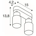 SLV wall and ceiling luminaire PURI 2.0 - TUBE 2 flames, long GU10 IP20, grey dimmable