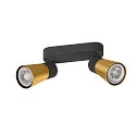 SLV wall and ceiling luminaire PURI 2.0 - CONE 2 flames, long GU10 IP20, gold, black dimmable