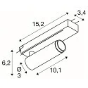 SLV 1-phase spot GRIP! S PHASE DTW swivelling, for VDU workstation, Dim-To-Warm IP20, black dimmable
