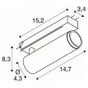 1-phase spot GRIP! M PHASE DTW swivelling, for VDU workstation, Dim-To-Warm IP20, bronze dimmable