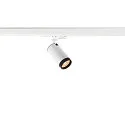 SLV 3-phase spot GRIP! L GU10 cylindrical, adjustable GU10 IP20, white dimmable
