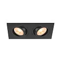 ceiling recessed luminaire NEW TRIA® 155 GU10 2 flames, rotatable, square GU10 IP20, black dimmable