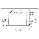 ceiling recessed luminaire NEW TRIA® 155 GU10 2 flames, rotatable, square GU10 IP20