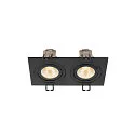 SLV ceiling recessed luminaire NEW TRIA® 155 PHASE 2 flames, rigid, square IP20, black dimmable
