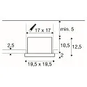 SLV ceiling recessed luminaire KADUX SINGLE 1 flame, DALI controllable, cardanic swivelling IP20, black dimmable