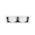 SLV ceiling recessed luminaire KADUX DOUBLE 2 flames, DALI controllable, cardanic swivelling IP20, white dimmable