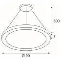 pendant luminaire MEDO® RING 90 PHASE for VDU workstation, CCT Switch IP20, white dimmable