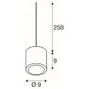 SLV pendant luminaire OCULUS PHASE DTW PVD round, Dim-To-Warm, adjustable IP20, bronze dimmable