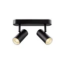 SLV wall and ceiling luminaire NOBLO® DOUBLE PHASE DTW 2 flames, round, Dim-To-Warm IP20, black dimmable