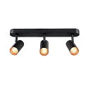 SLV wall and ceiling luminaire NOBLO® TRIPLE PHASE DTW 3 flames, round, Dim-To-Warm IP20, black dimmable