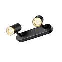 SLV wall and ceiling luminaire NOBLO® DOUBLE PHASE 2 flames, round IP20, black dimmable