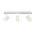 SLV wall and ceiling luminaire NOBLO® TRIPLE PHASE 3 flames, cylindrical, cardanic swivelling IP20, white dimmable