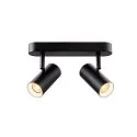 SLV wall and ceiling luminaire NOBLO® DOUBLE PHASE 2 flames, round IP20, black dimmable