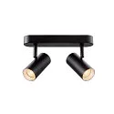 SLV wall and ceiling luminaire NOBLO® DOUBLE PHASE 2 flames, round IP20, black dimmable