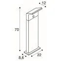 SLV outdoor floor lamp ORDI II POLE 70 square, with sensor IP54, black 