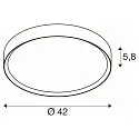 SLV ceiling luminaire DECONA 42 CL round, suitable for VDU workstation IP44, black, lacquered dimmable